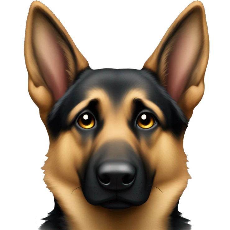german shepherd one ear up one ear down emoji