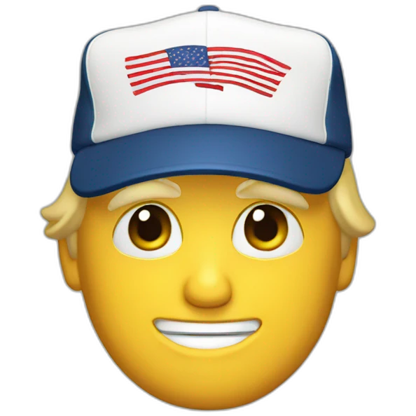 Donald trump with cap emoji