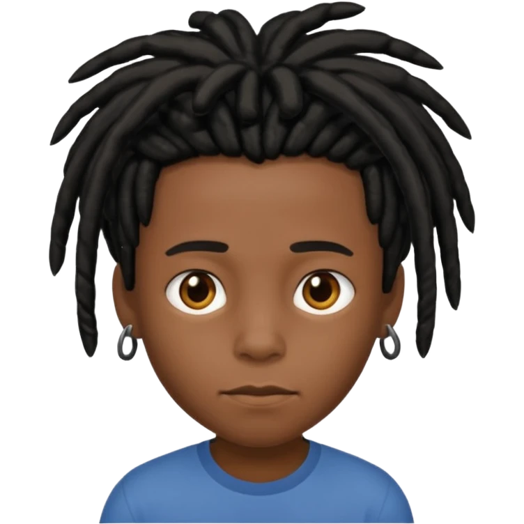 black boy with short black dreadlocks  emoji
