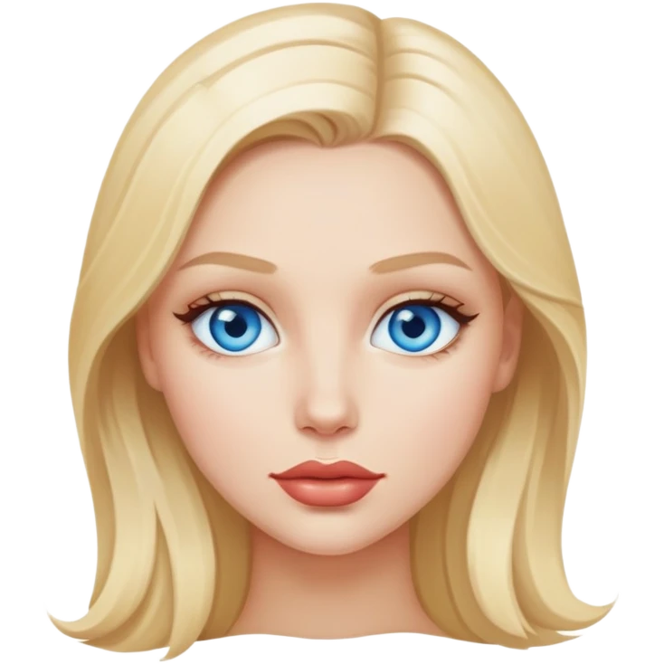 Blonde white girl blue eyes bog lips emoji