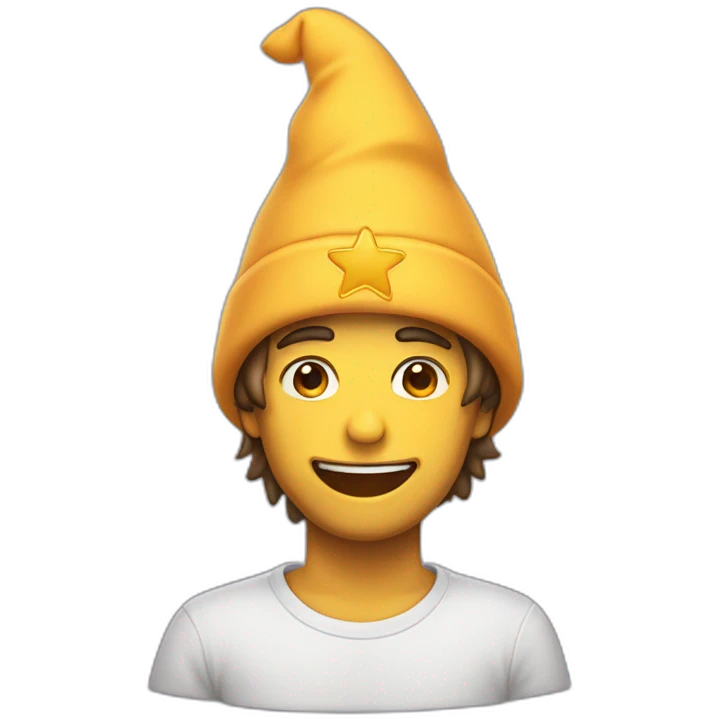Estrella con un gorro de mago arriba  emoji