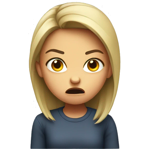 angry and upset girl emoji
