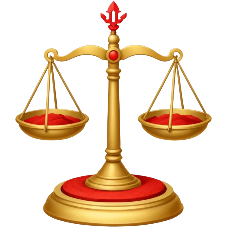 Create a casting sigil inspired by the wizard101 balance school using base color sand and trim color red. A golden scale in the middle as a focus  emoji