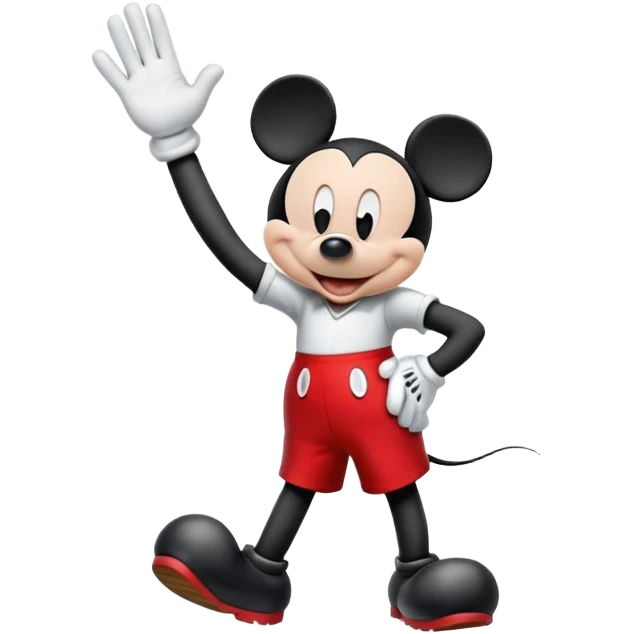 classic Mickey Mouse waving emoji