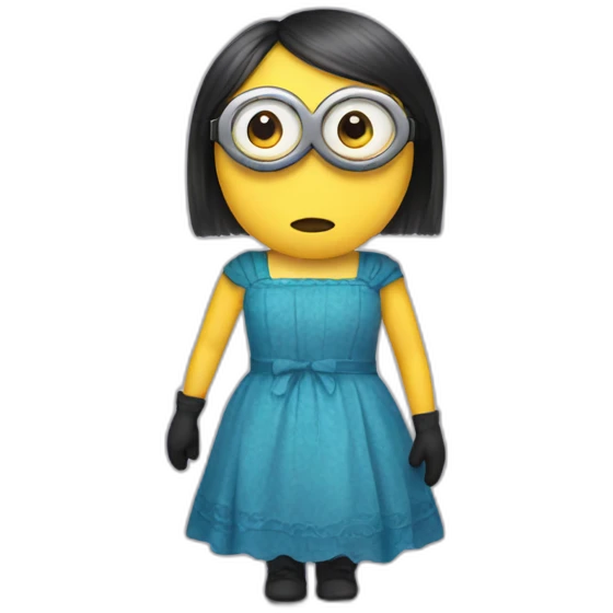 Minion with a dress emoji