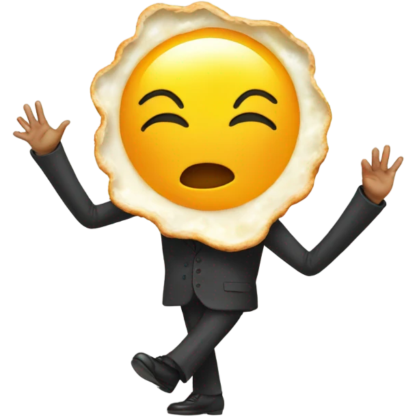 Dancing fried egg emoji