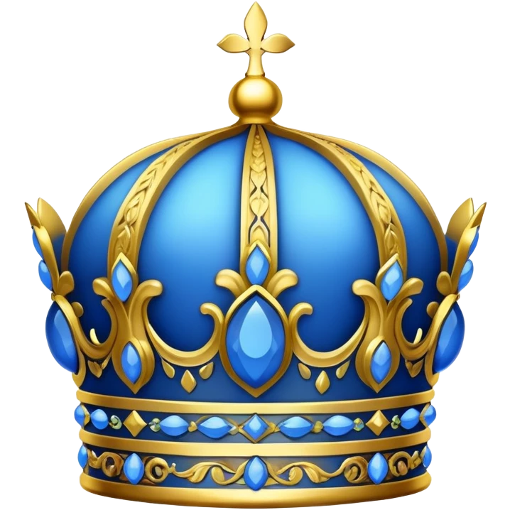 Blue crown with inlaid lemons emoji