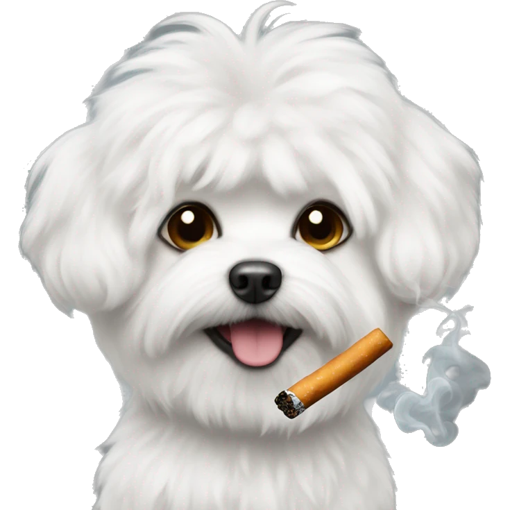 white pomapoo smoking emoji