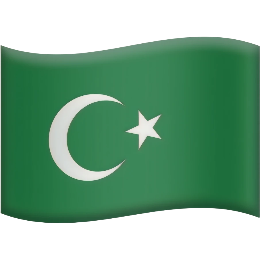 Ottoman Empire green flag with three hilal emoji