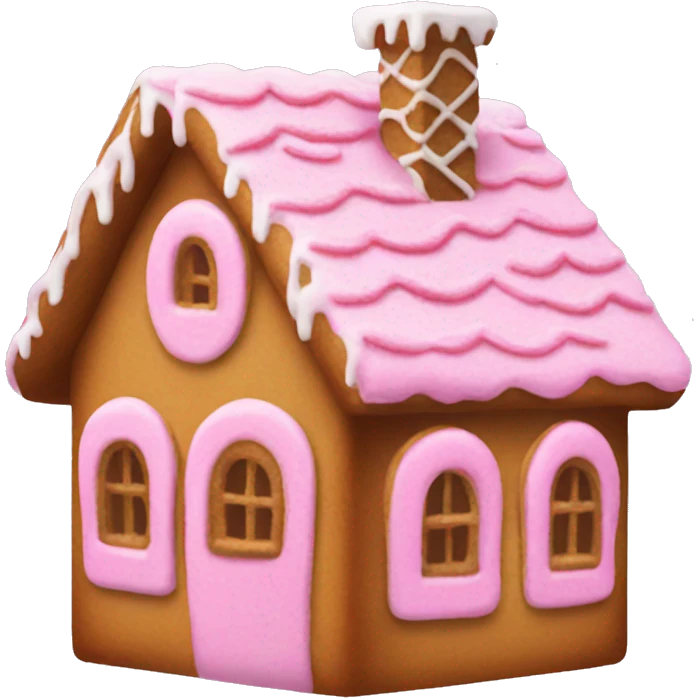 Pink gingerbread house emoji