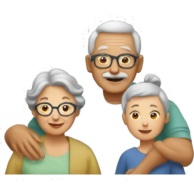 grandpa, grandma, and child emoji