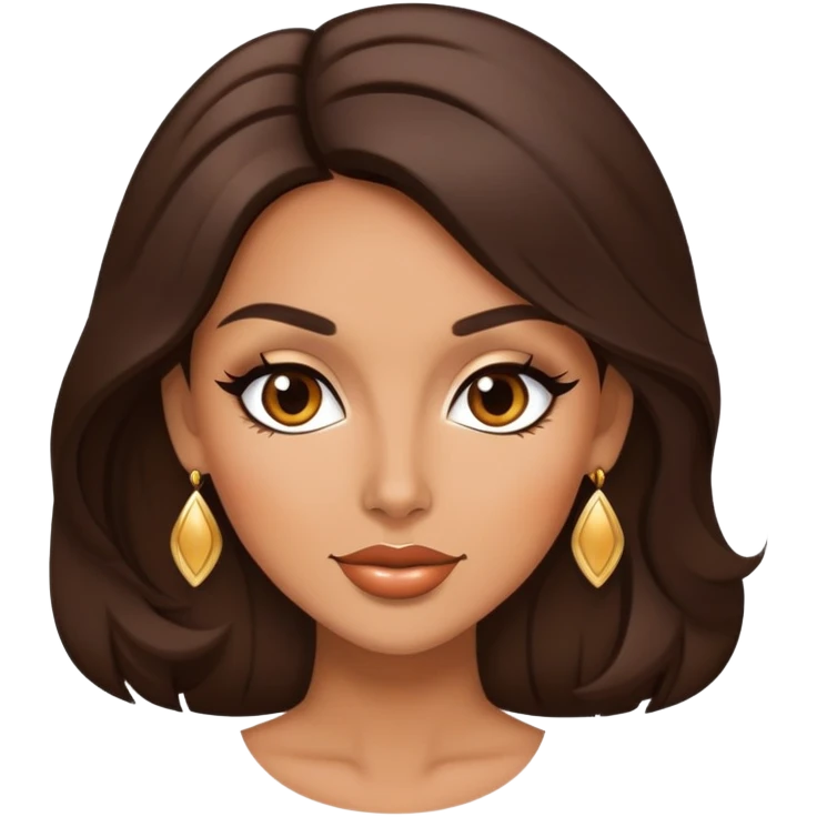 Rich sassy glam brunette woman, super beautiful emoji