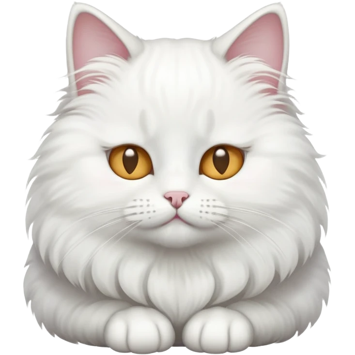 A white cat sitting with eyes closed emoji