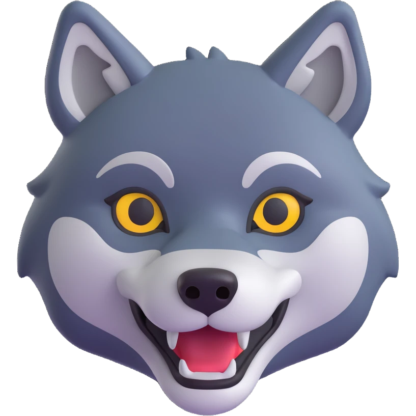 A wolf in microsoft style 3d fluent emojis emoji