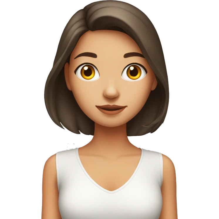 White skin brunette girl with orange cat emoji