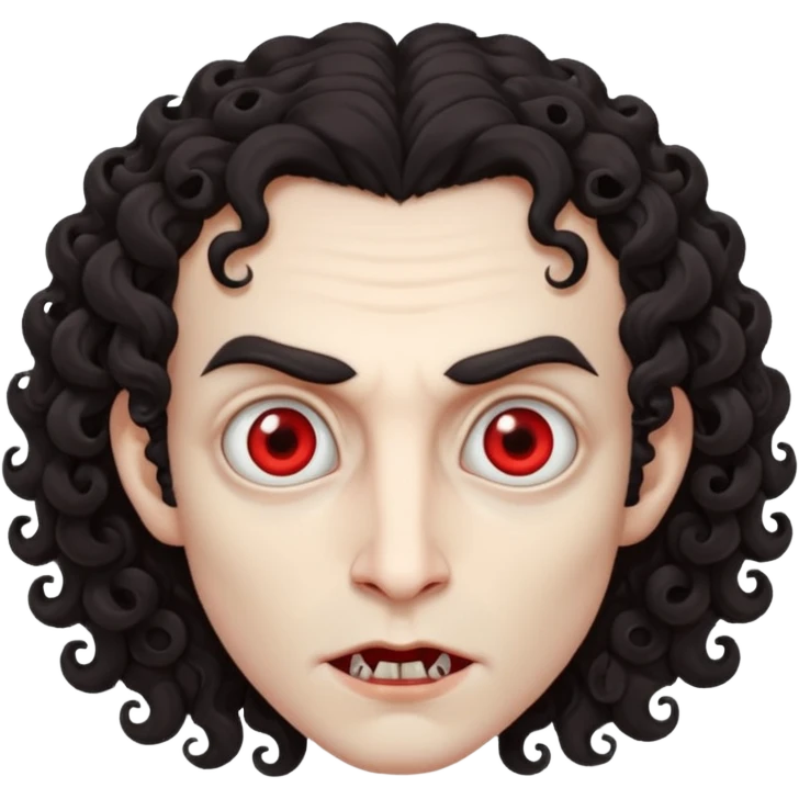 curly vampire with optical emoji