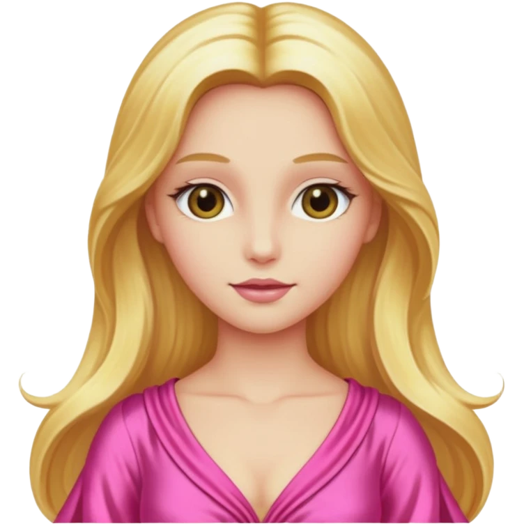 Venus from Gods and Goddesses with long golden blonde hair, pink outfit emoji