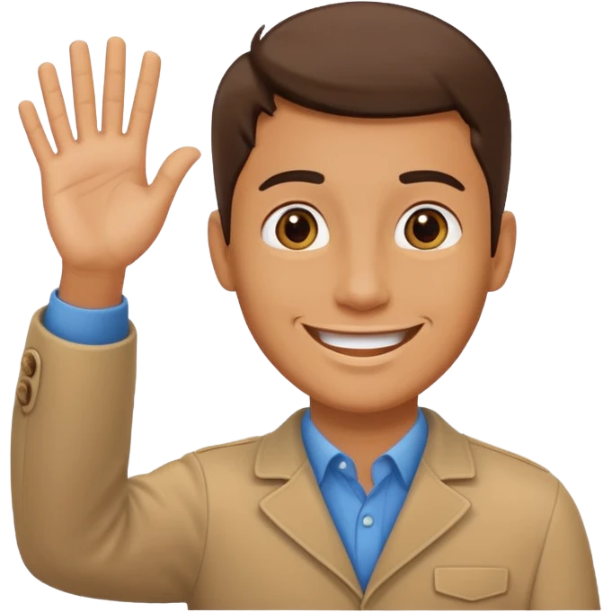 man waving hello emoji