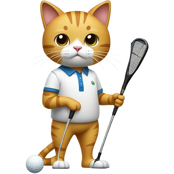 Cat golfing emoji