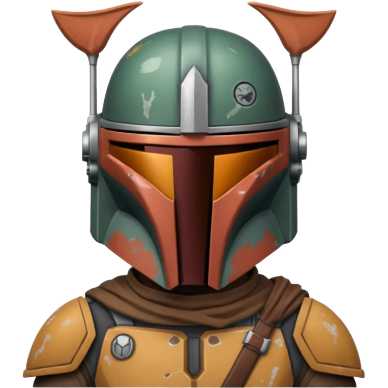 combine a stars wars mandalorian bounty hunter with my face? emoji
