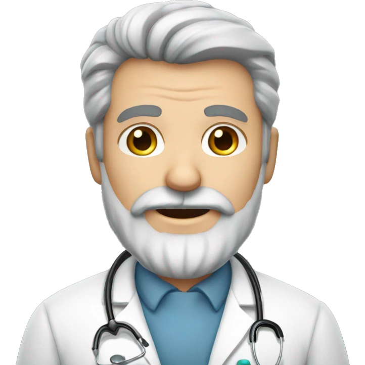 male grey beard doctors ha emoji