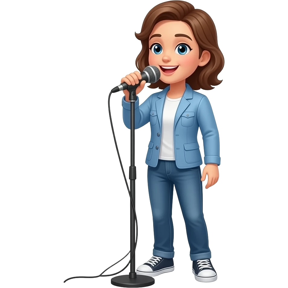 cantando con microfono full body emoji