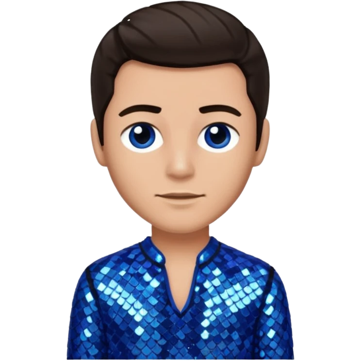 Joseph, father of Jesus from The Bible with dark brown hair, blue sequin outfit emoji