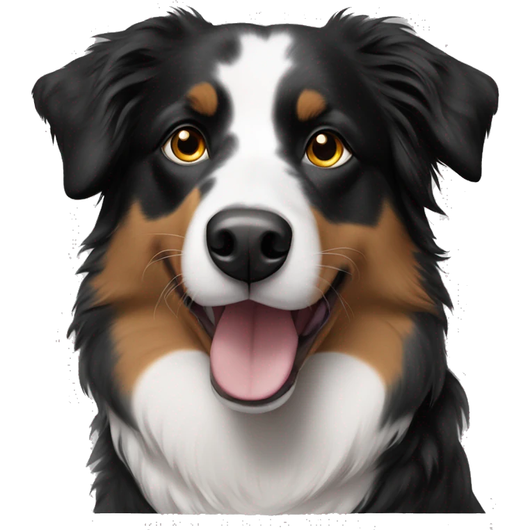 black tri australian shepherd with dots on nose emoji