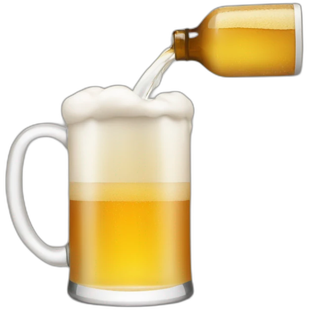 pouring a bottle of beer in a mug emoji