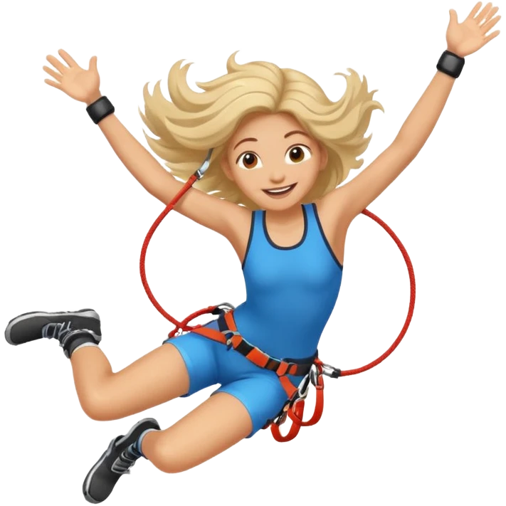 extreme sports lover face bungee jumping face only with hair flying emoji