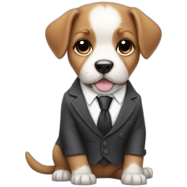 cute puppy in a suit emoji