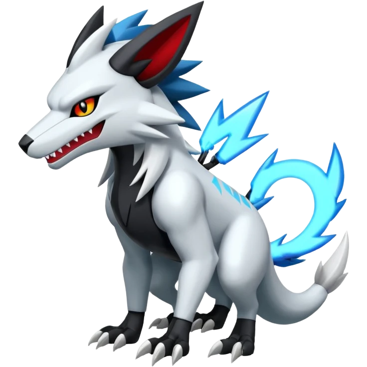 Futuristic Modern Zeraora-Reshiram-Zoroark-fusion emoji