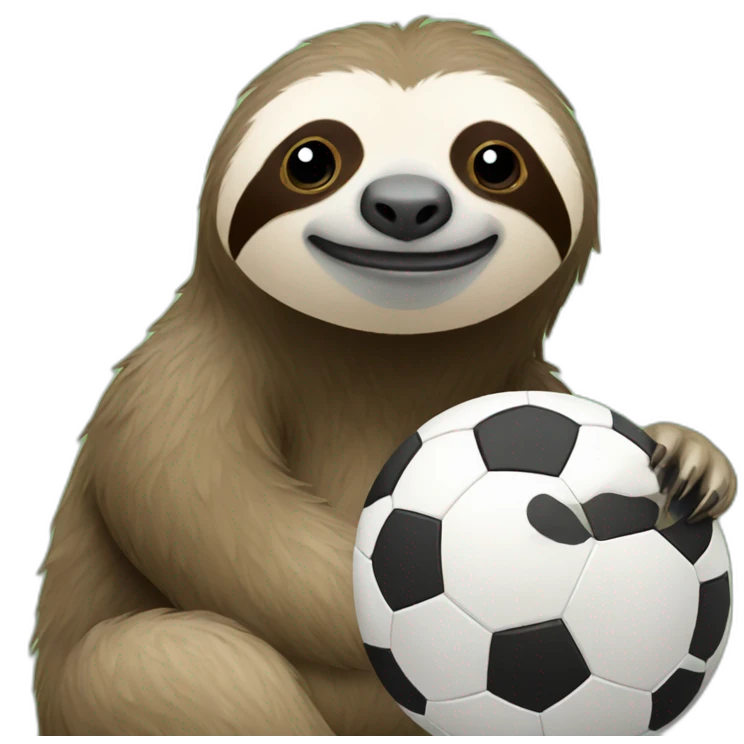 sloth thinking about soccer emoji