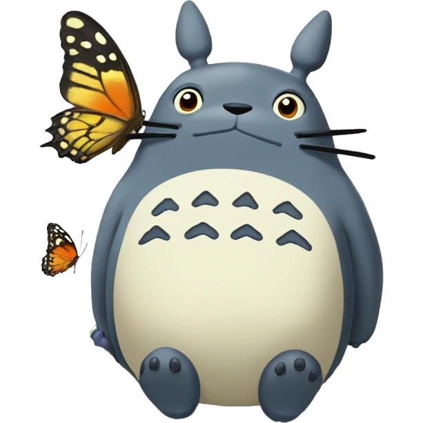 totoro with butterfly emoji