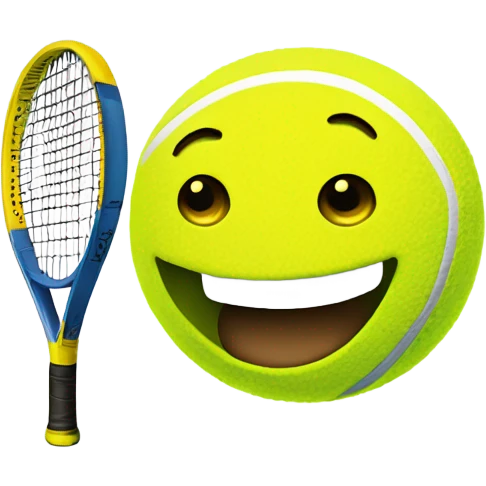 Smiling tennis ball emoji