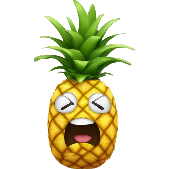 Humanlike pineapple in a plane emoji