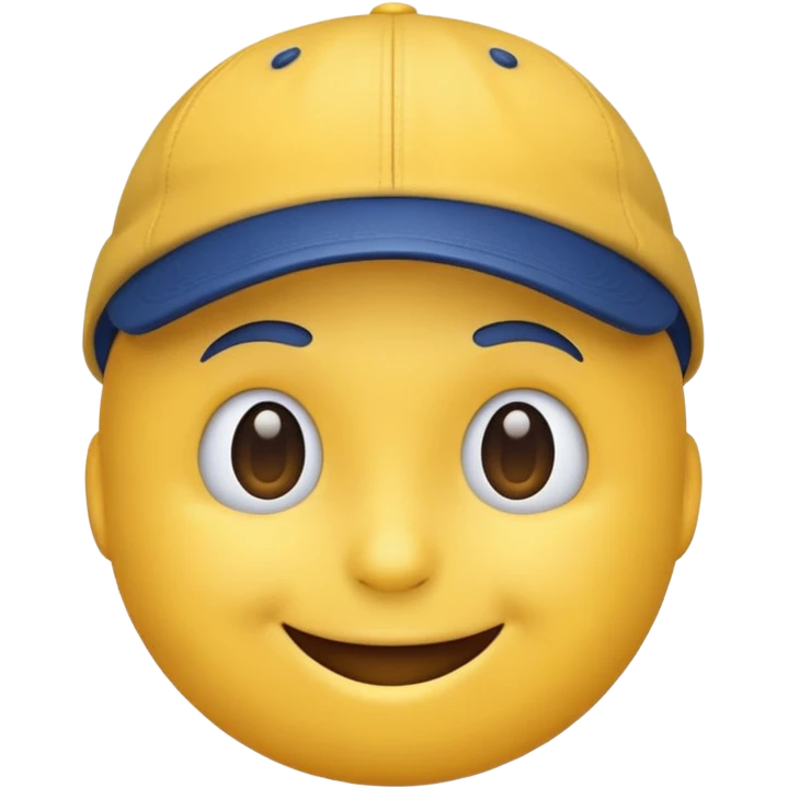 yellow emoji with dark blue cap emoji