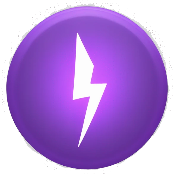 purple circle with white lines like lightning inside it emoji