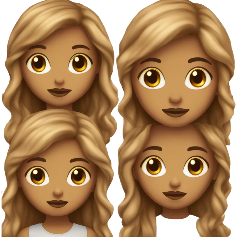 caramel long hair gorl with brown eyes and pretty lips  emoji