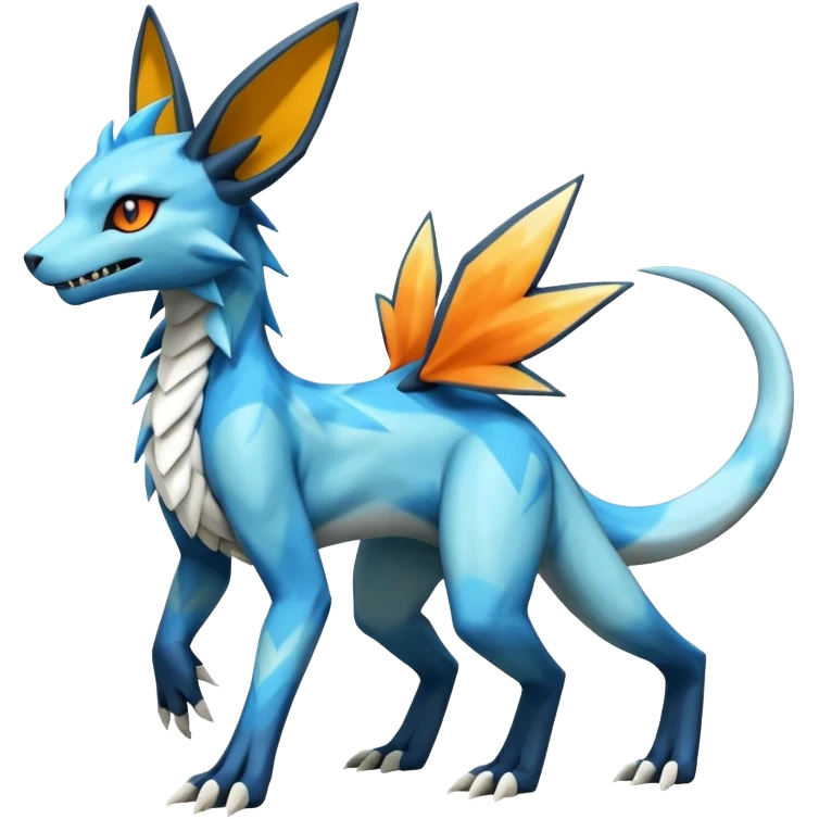 Glaceon-Salandit-Electrike-Zeraora-Fakémon-hybrid-creature (full body)  emoji
