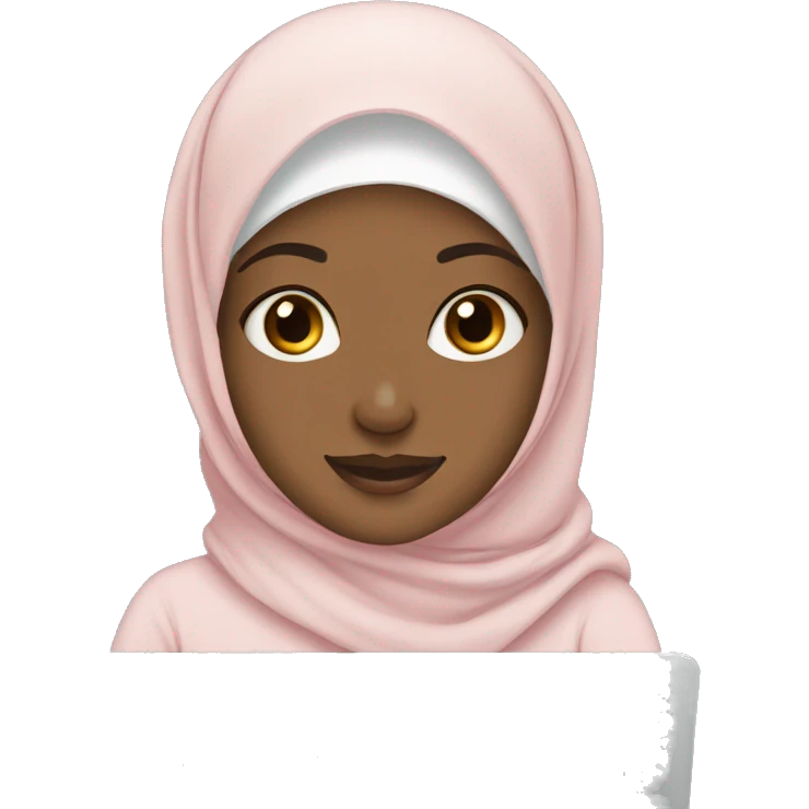 hijabi girl white skin tone with laptop emoji