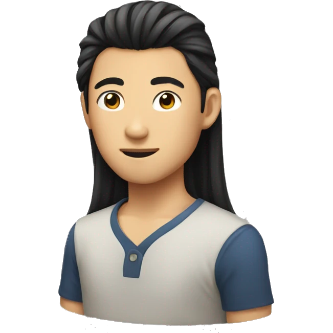 asian boy with long hair emoji