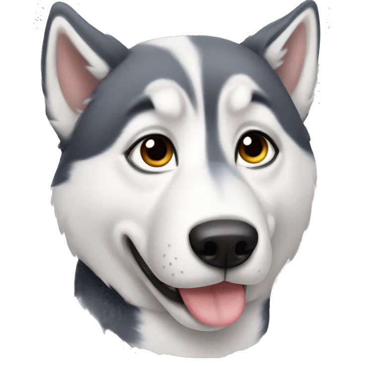 a cute husky with a dot in his nose emoji