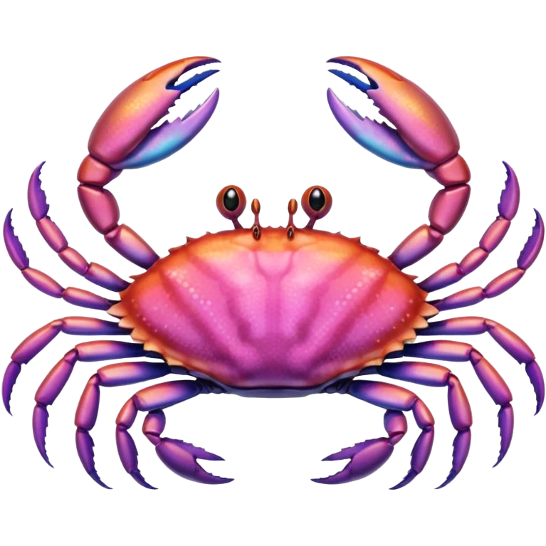 Soft Pink iridescent crab emoji