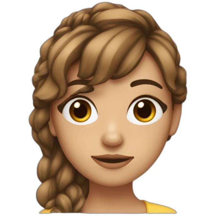 Fille qui s'appelle célia cheveux châtains yeux marrons emoji