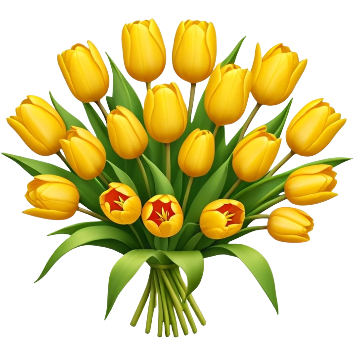  big bouquet of yellow tulips emoji