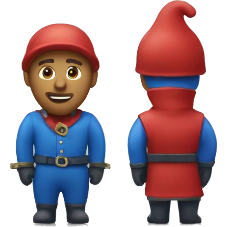 Bouclier rouge avec un bonnome bleu de dans  emoji