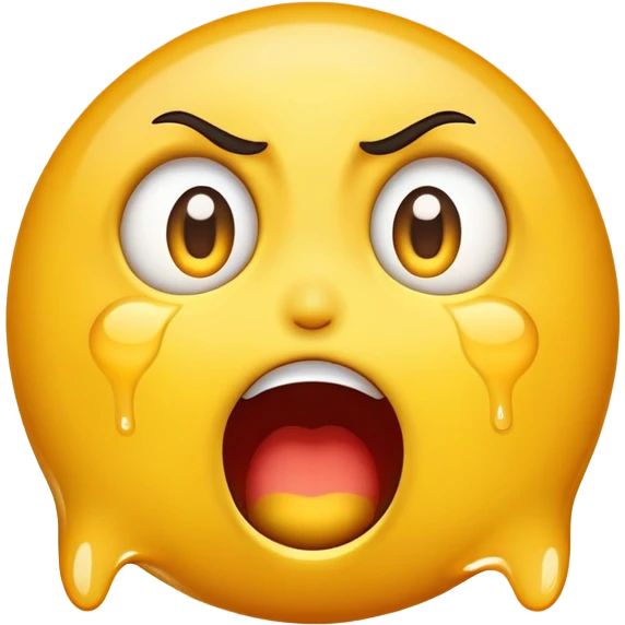 Emoji screaming with wide eyes, and tears emoji