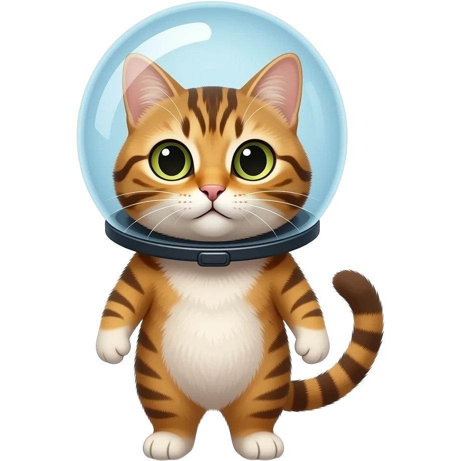 Cat with a bubble helmet emoji