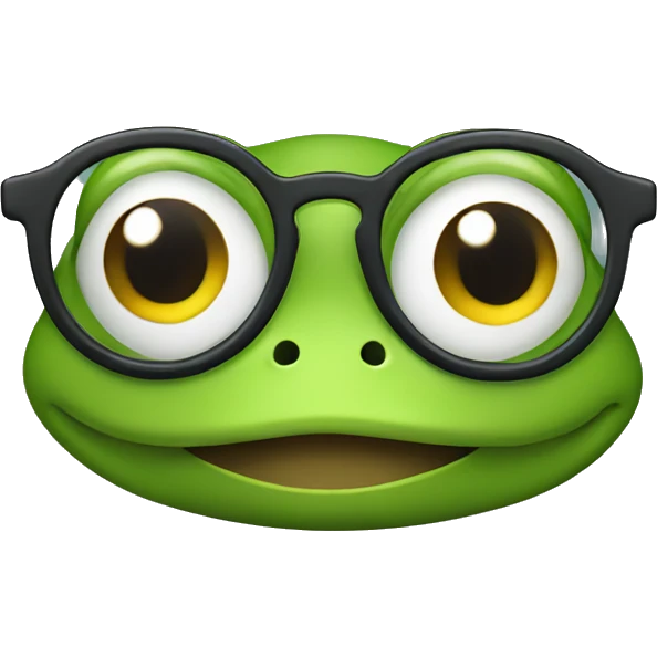 Frog in glasses smiling  emoji
